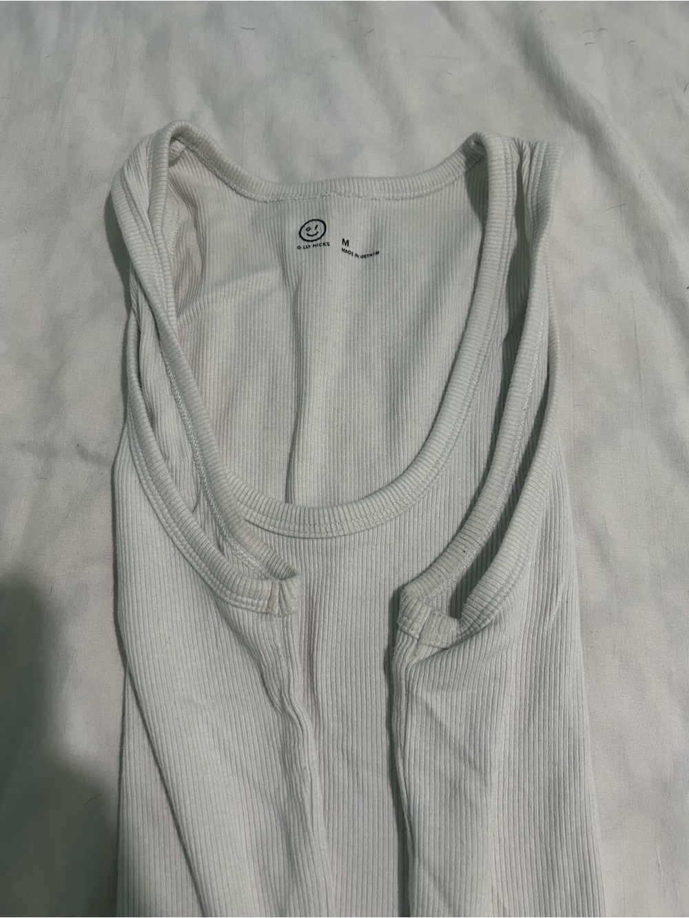 Gilly Hicks Cream Ribbed Racerback Tank - Picture 3 of 3
